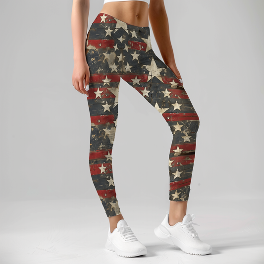 American Flag print leggings