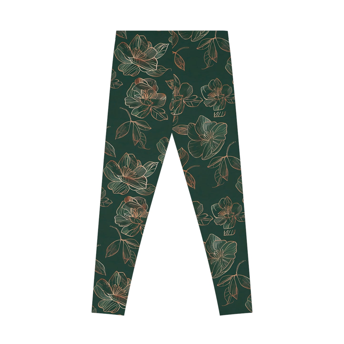 Rose-print Forest Green Leggings