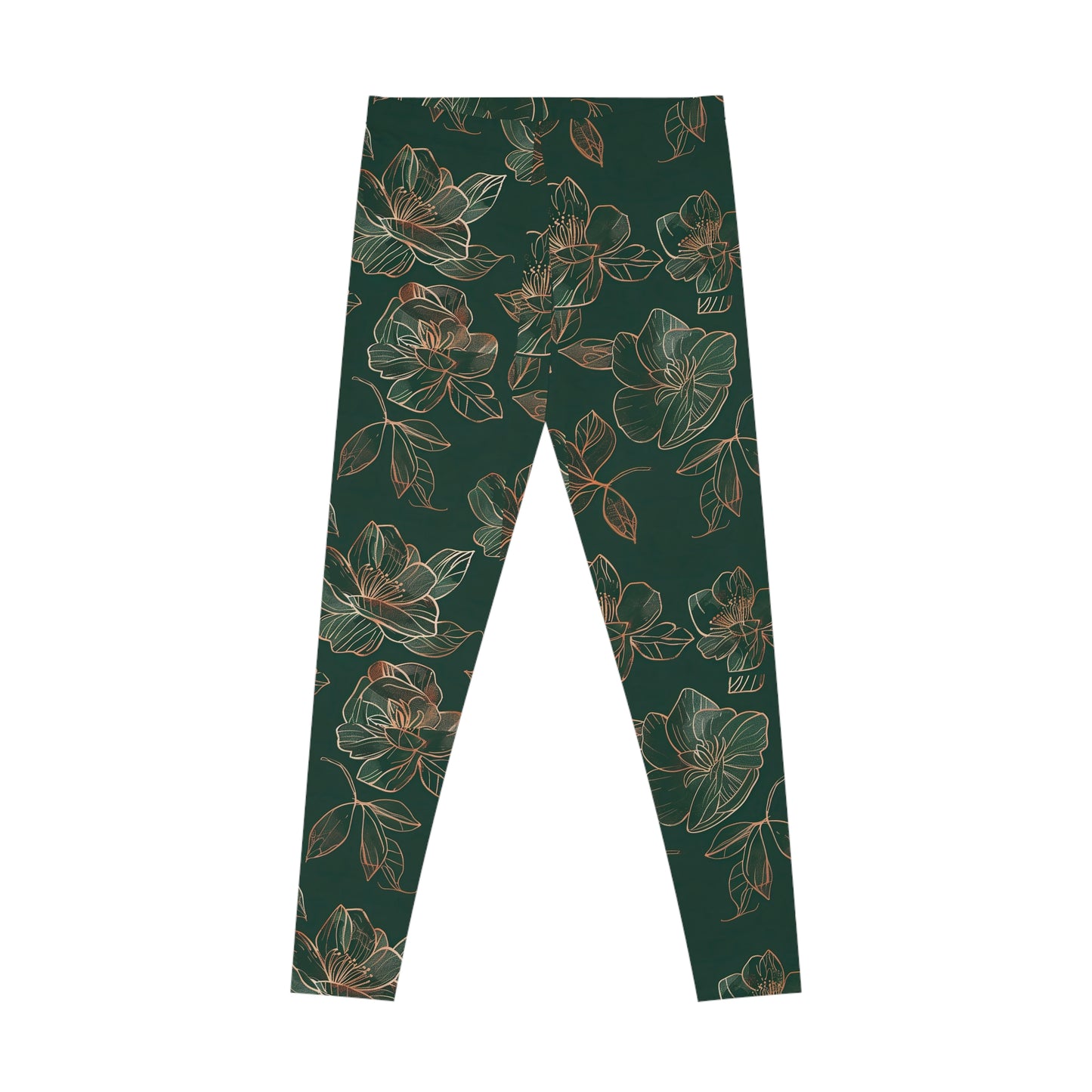 Rose-print Forest Green Leggings