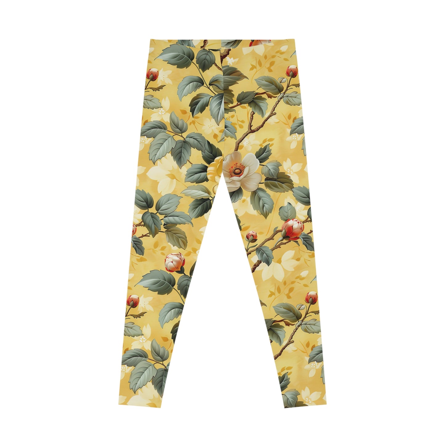 Yellow floral leggings