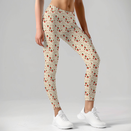 Kawaii Cute Strawberry Coquette Leggings