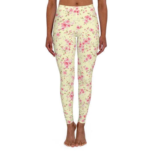 Coquette pink floral leggings