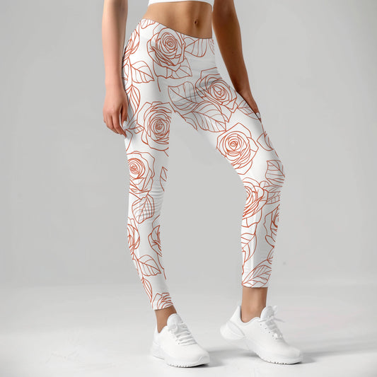 Rose-print leggings